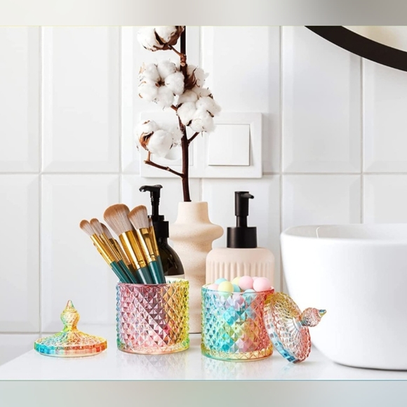 Beautiful Crystal Colorful Jar with lid. BRAND NEW 💎 - Picture 3 of 8